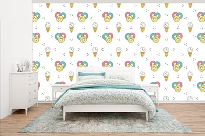 Behang - Fotobehang Patronen - IJs - Donus - Jongens - Kinderen - Kids - Breedte 500 cm x hoogte 280 cm