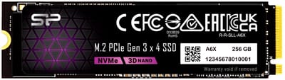 Silicon Power - P34A6X - Interne SSD - PCIe Gen3x4 - NVMe M.2 2280 - 256GB