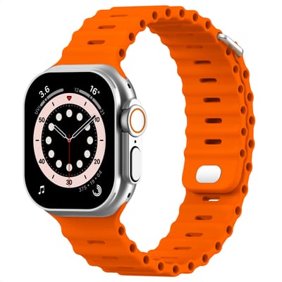 Premium Siliconen Sport bandje - Geschikt voor Apple Watch 1, 12, 2, 3, 4, 5, 6, 7, 8, 9, 10, 11, SE, Ultra (2 / 3) - 44/45/46/49 mm - Oranje