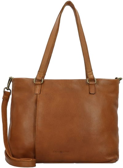 GREENBURRY Leren shopper schoudertas Colombiana Shopper Nougat bruine