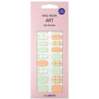 The Saem - Nail Wear Art Gel Sticker - 11 Types #09 Nude Mint Check
