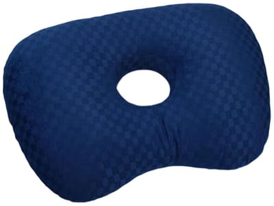 Piercing Kussen - Oorkussen - Donut Kussen met Gat Voor Oor - Hoofdkussen Zijslaper - Ringkussen - Oorpijn Verlichten - Voor Iedere Slaaphouding - Orthopedisch Hoofdkussen - Oordoppen Slapen - Hoofd Kussen - Zijslaapkussen - Marineblauw