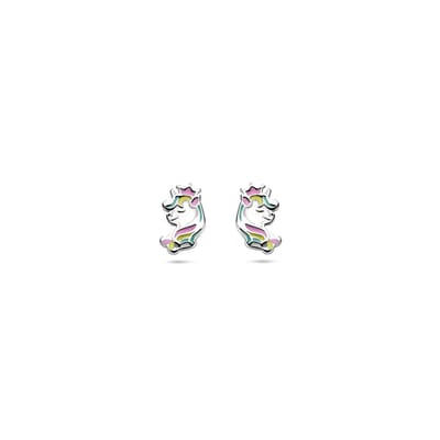 Zilveren gerhodineerde oorknoppen eenhoorn 8 mm - 1341474