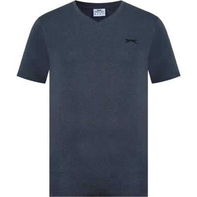 Slazenger Heren Geborduurd Logo Katoenen T-Shirt (Houtskool mergel)