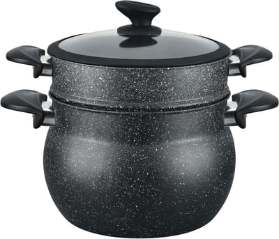 Stoompot – Stoompan – Stoomkokers – Stoomkoker Baby – Stoom Koker – met Pan -8L– 3-Delig - Zwart