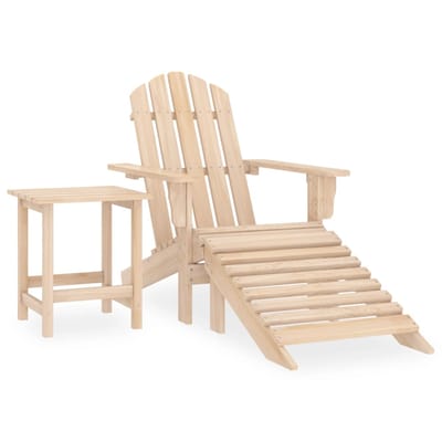 vidaXL - Tuinstoel - Adirondack - met - voetenbank - en - tafel - massief - vurenhout