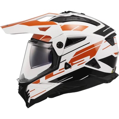 LS2 MX702 Pioneer II Namib Wit Oranje Adventure Helm - Helm