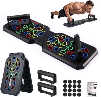 Optrekbord - Fitness plank - Kracht trainen - 44-in-1 ontwerp - 68 x 20 x 3 cm - Zwart