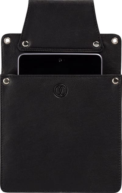 Holster - Horeca - Holster voor Mini Ipad 3/4/5 - Horeca IPad houder - Rundleder - Zwart - Holster kapper - Holster horeca - Holster scharen - Holster riem - Horeca holster - Kelner holster - Horeca houder - iPad houder - Horeca riem