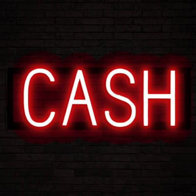CASH - Lichtreclame Neon LED bord verlicht | SpellBrite | 44,61 x 16 cm | 6 Dimstanden & 8 Lichtanimaties | Reclamebord neon verlichting