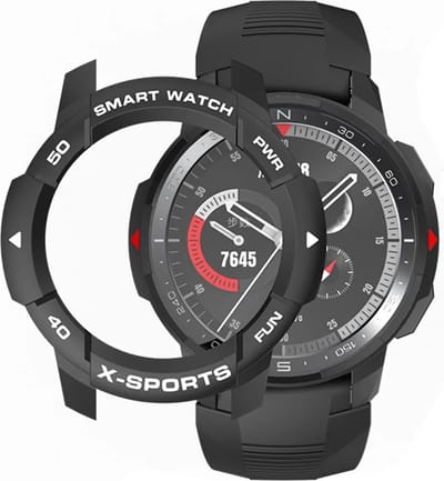 Strap-it Hard case hoesje - geschikt voor de Honor Watch GS Pro (zwart met wit)