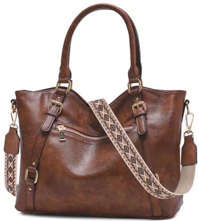 Grote Vegan Leren Hobo Tas voor Vrouwen - Verstelbare Schoudertas voor Werk, Winkelen en Reizen