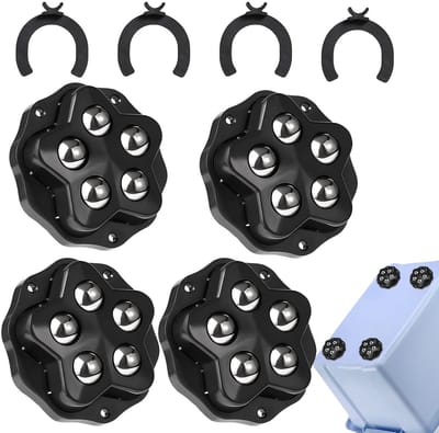 Set van 4 Zware Ballenwielen voor Meubels | 150kg Zelfklevende 360° Wielen - Meubelwielen met Antislip Basis, Duurzame Wielen voor Meubelverplaatsing en Vloerschadepreventie