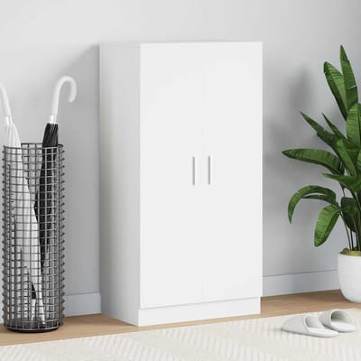 vidaXL - Schoenenkast - met - 7 - schappen - wit