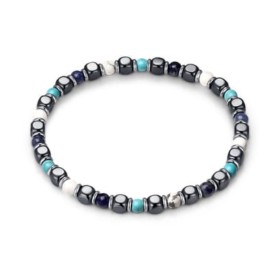 Twice As Nice Armband in edelstaal, ronde schakels en gekleurde stenen Zilverkleurig 21cm