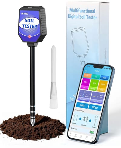 Bodem Tester - Vocht pH Meter - Planten Verzorgen - 8 Functies App - 6.4x29.5cm - Zwart