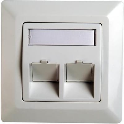 Telegärtner 100021409 Netwerkdoos Inbouw (in muur), Kabelgoot Inzet met centraalstuk en frame Zonder connectoren 2 poorten