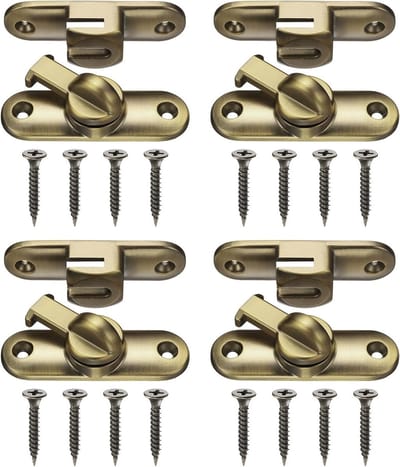 Dailygoods - M METERXITY 4-pack Flip Latch Gate Latch, 9 Inch Zinklegering Flip Schuifdeuren Schuur Deurslot met Schroeven 90/180 Graden Schuifsloten voor Schuur Deur/Hek/Ramen/Kasten [Brons]