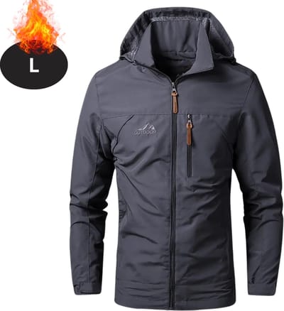 Nivard Windjas Voor Heren - Parka - Lente & Herfst - Jas - Volwassen - Windjack - Windbreaker - Outdoor - Buiten - Donkergrijs - Maat L