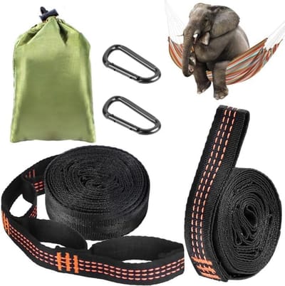 Hammock Ophangsystemen, Verstelbare Straps van 3 m x 2.5 cm met 2 Carabiners en Opbergtas voor Camping en Buitenactiviteiten