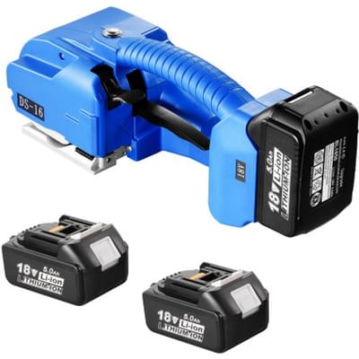 VEVOR elektrische omsnoeringsmachine, voor 0,35"-0,63" PP-PET-banden, draagbare elektrische omsnoeringsmachine met digitaal display, 2 x 5000 mAh op batterijen werkend automatisch omsnoeringsapparaat voor het verpakken van kartonnen pallets