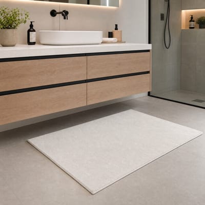 Muratap Samba fluffy badmat wasbaar & anti-slip groen 50x80 cm