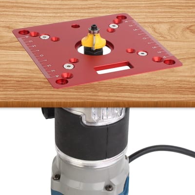 Router Tafel Inlegplaat - Houtbewerking Banken Router - Tafel Frezen - Aluminium Geanodiseerd - 120x120x5 mm - Rood
