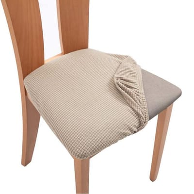 Housse de Chaise Imperméable Polaire Stretch Coussin Housse de Chaise de Salle à Manger Facile à Installer Protecteur de Meuble 1 Pièce Décoration de Maison 1 pc beige