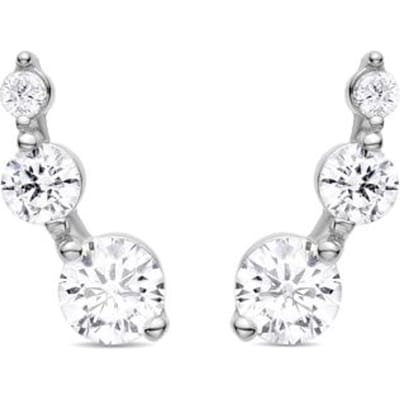 Luxenter Sterling zilveren 925 oorbellen met gerhodineerde zirkonia - Lyar