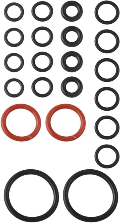 O-ring afdichtingsset - Pakkingset stoomreiniger - Lekkende reparatie - Gereedschapsloze installatie - 22 stuks - Zwart