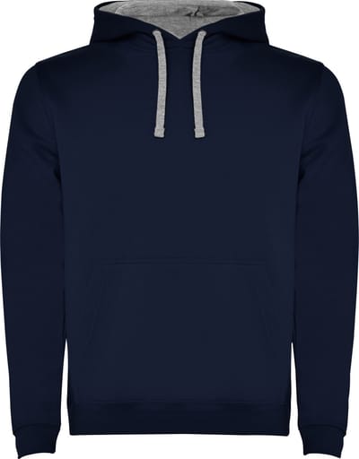 Roly Men´s Urban Hooded Sweatshirt RY1067 - Navy Blue 55/Heather Grey 58 - M
