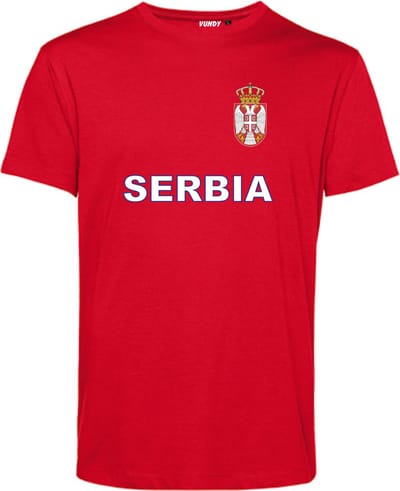 T-shirt Serbia | Servië shirt | Shirt Servische Vlag | Rood | maat XS