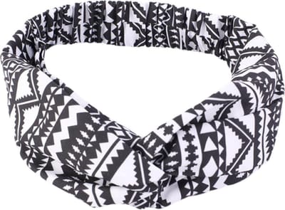 Cabantis Afrikaanse Haarband|Hoofddeksel|Afrikaans|Haarband Dames|Stretch|Zwart-Wit