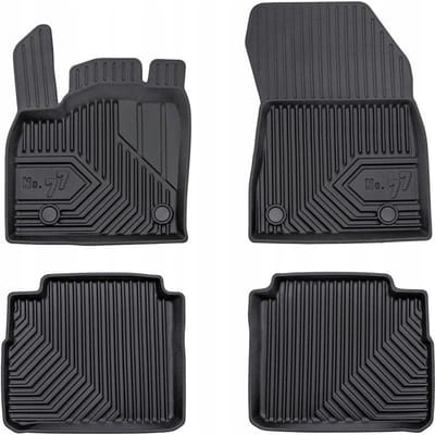 Premium Rubberen Mattenset No.77 - Geschikt voor Nissan X-Trail IV vanaf 2021 - Alleen voor E-Power (Niet voor Mild Hybrid) - Perfecte Pasvorm - TPE - Zwart