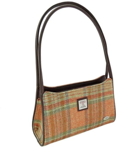 Schoudertas Fiddich Oranje Stewart- Small - Ritssluiting - Harris Tweed - Glen Appin of Scotland