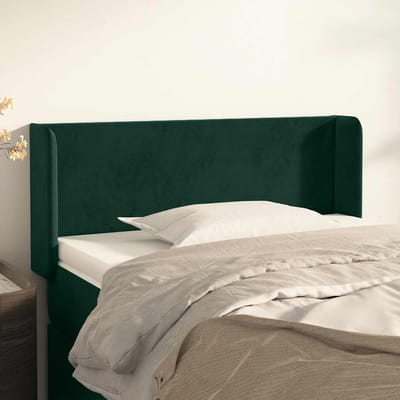 vidaXL - Hoofdbord - met - randen - 93x16x78/88 - cm - fluweel - donkergroen