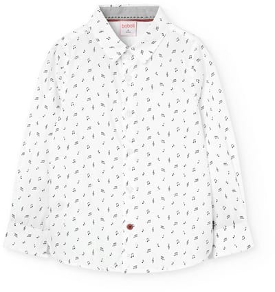 Boboli Poplin Printed Overhemd Met Lange Mouwen Wit 6 Years Jongens