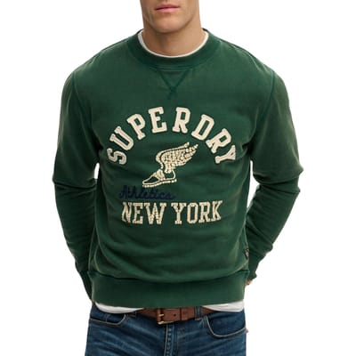 Superdry Vintage Athletic Crew Sweatshirt Green Grootte: M
