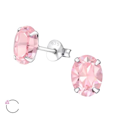 Montebello Oorbellen Berdien Rose - 925 Zilver E-Coating - Swarovski - Ø6x8mm