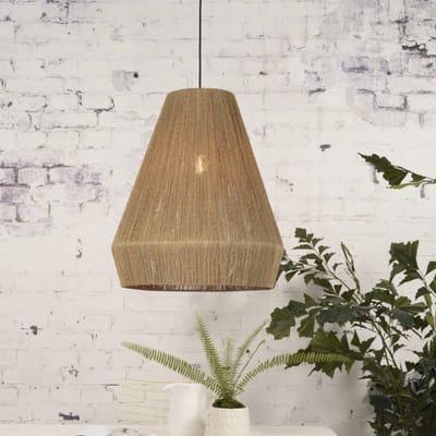 GOOD&MOJO Hanglamp Iguazu - Jute - Ø50cm - Scandinavisch,Bohemian - Hanglampen Eetkamer, Slaapkamer, Woonkamer
