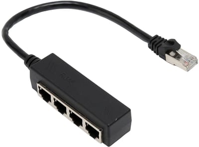Dailygoody - RJ45 Ethernet-splitterkabel - 1 Mannelijk Naar 4 X Vrouwelijk - Zwart - LAN Ethernet-splitteradapter - Geschikt voor Cat5 Cat6 Cat7 - Com...