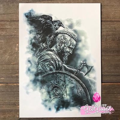 GetGlitterBaby® - Henna Plak Tattoos / Tijdelijke Tattoo / Nep Tatoeage / Fake Temporary Tattoo Sticker - Strijder / Warrior / Ridder