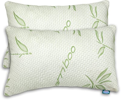 Bamboe kussen - Bamboe Hoofdkussen Memory Foam – Koelend & Ergonomisch – Anti Allergisch – Bamboo Kussen – (Set van 2)