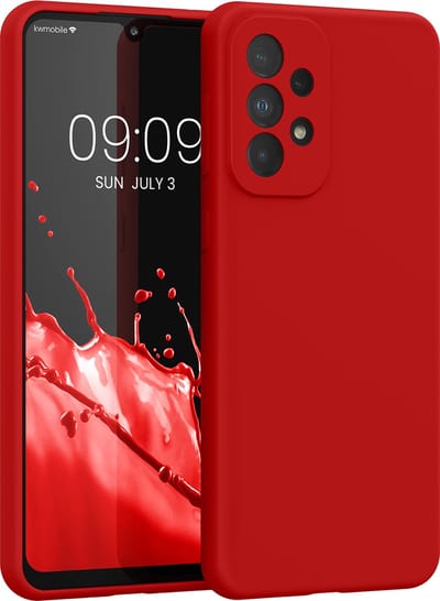 kwmobile telefoonhoesje geschikt voor Samsung Galaxy A33 5G - Hoesje met siliconen coating - Smartphone case in klassiek rood