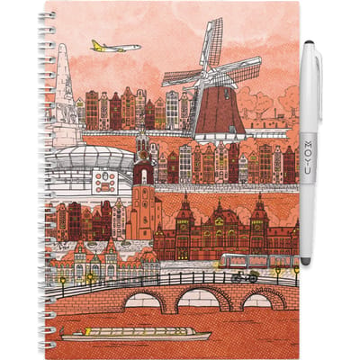 MOYU Uitwisbaar Notitieboek A5 - Amsterdam Editie - Softcover - Multifunctionele pagina’s - Inclusief uitwisbare pen, penhouder en wisdoekje