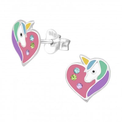 WeLoveSilver kinderoorbellen - zilveren unicorn oorstekers - 6 mm