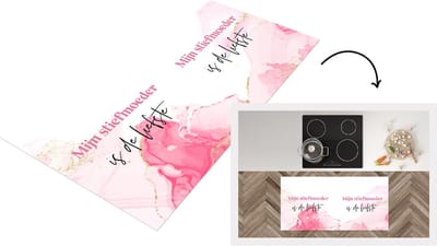 Keukenloper - Loper keuken - Quote - Stiefmoeder - Mijn stiefmoeder is de liefste - 120x60 cm - Keukenloper vinyl