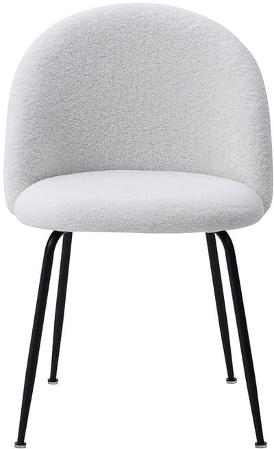Vente-unique Set van 2 stoelen van boucléstof en zwart roestvrij staal - Wit - MELBOURNE