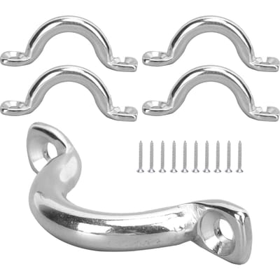 5 pièces Boucles de Poignée de Tirage pour Kayak Canoë Bateau Accessoires de Kayak en Acier Inoxydable 8mm / 0.31in Dia white