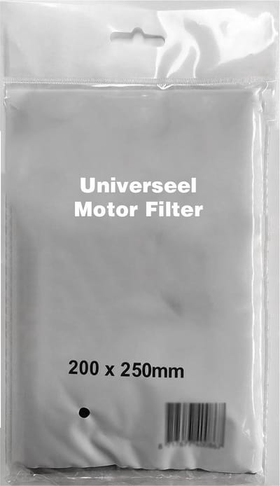 Universeel Motorfilter voor Stofzuigers 200 x 250mm Zelf op maat te knippen in polybag